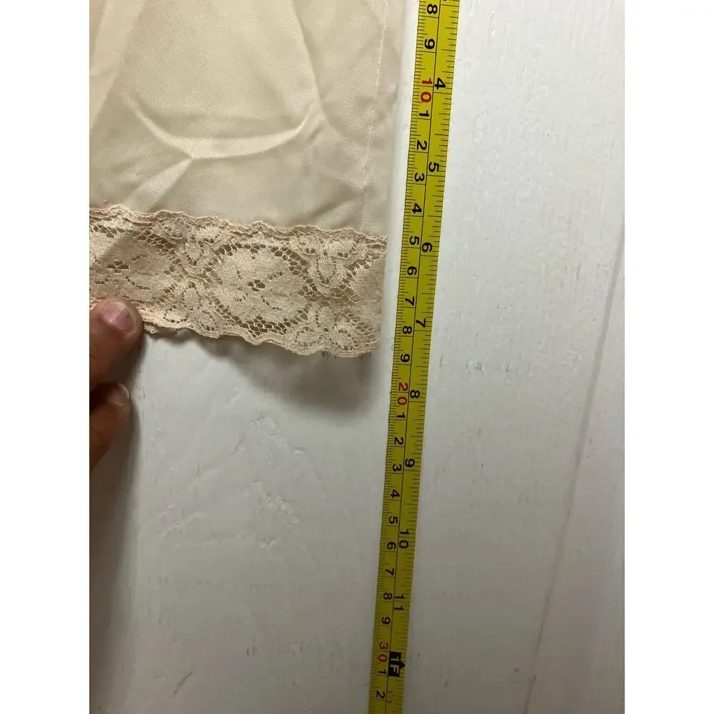 Vanity Fair Vintage Full Slip Lingerie Beige Nylon Size 36 BF